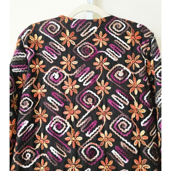 NWT HUTCH ANTHROPOLOGIE Women's Multicolor Floral Embroidered Boho Coat Sz M - Picture 9 of 16